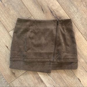 Tan corduroy mini skirt